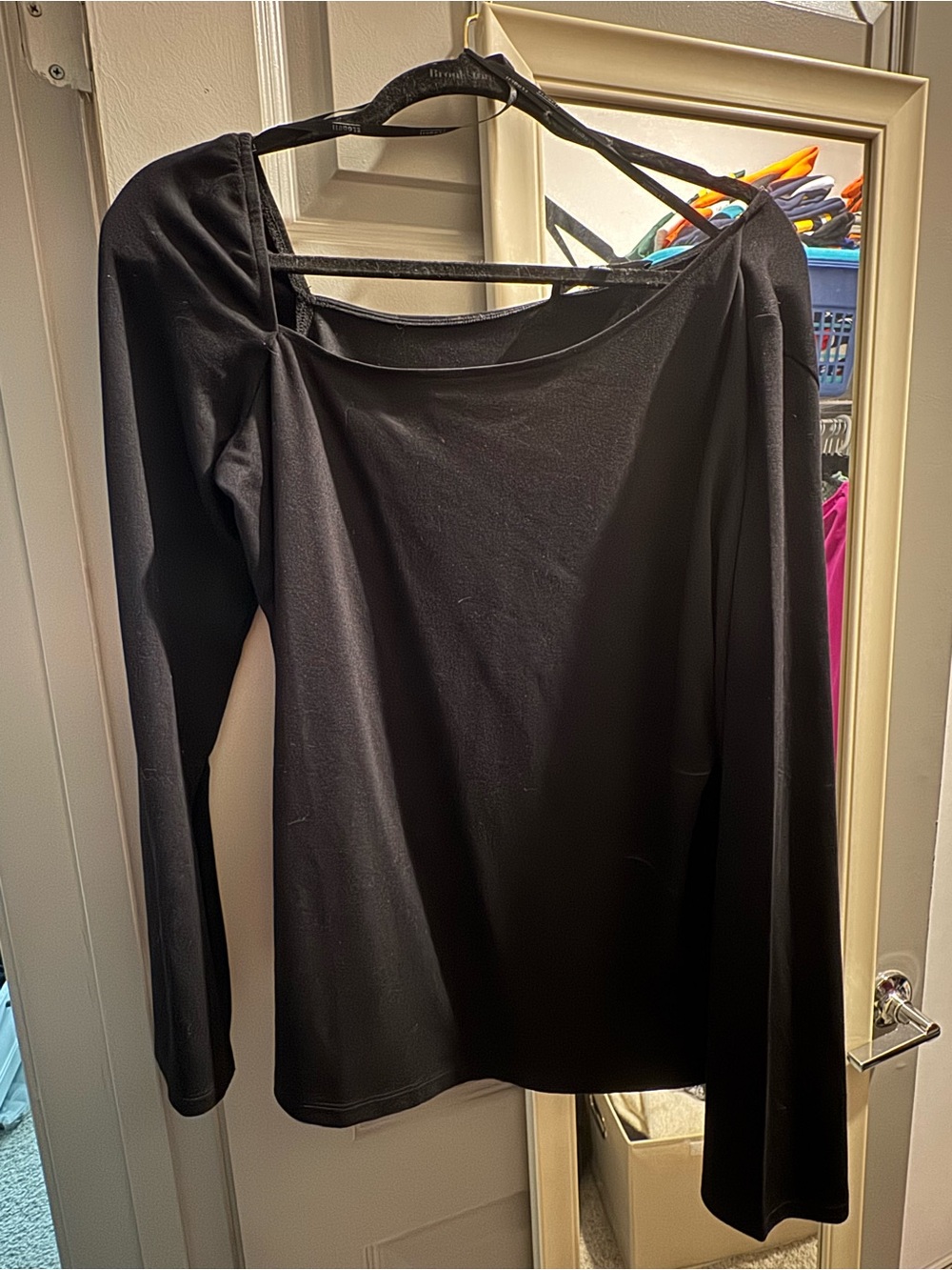 Eloquii Black Long-Sleeve Asymetrical Top